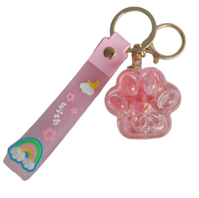 Chaveiro patinha rosa com gliter